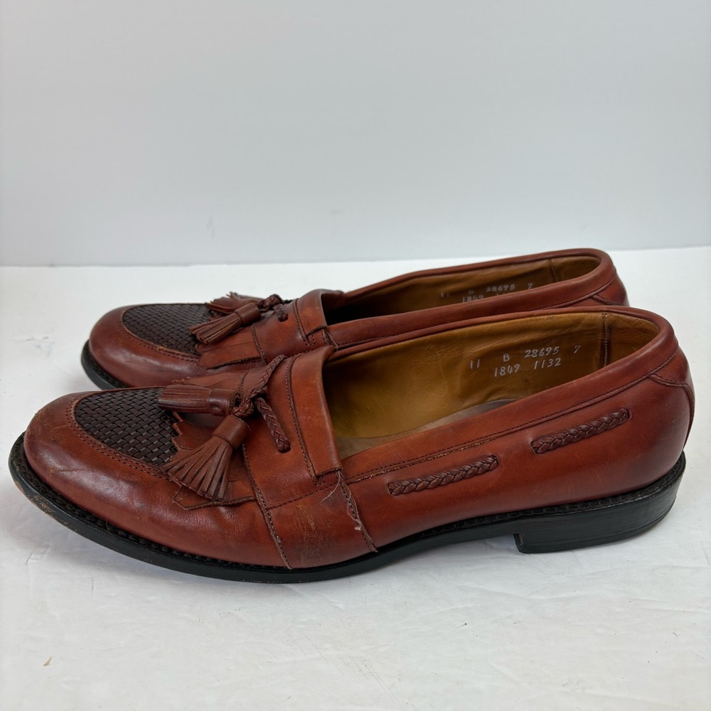Allen Edmonds Cody Brown Leather Loafer Fringe Keltie Tassel Mens size 11 B